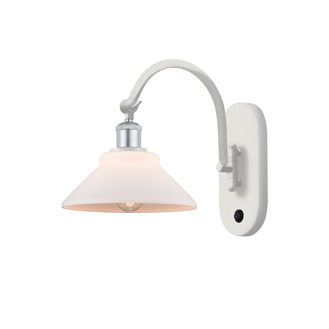 Innovations Ballston 518-1W-WPC-G131 Wall Sconce Light - White and Polished Chrome