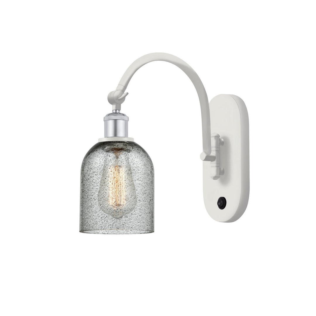 Innovations Ballston 518-1W-WPC-G257-LED Wall Sconce Light - White and Polished Chrome