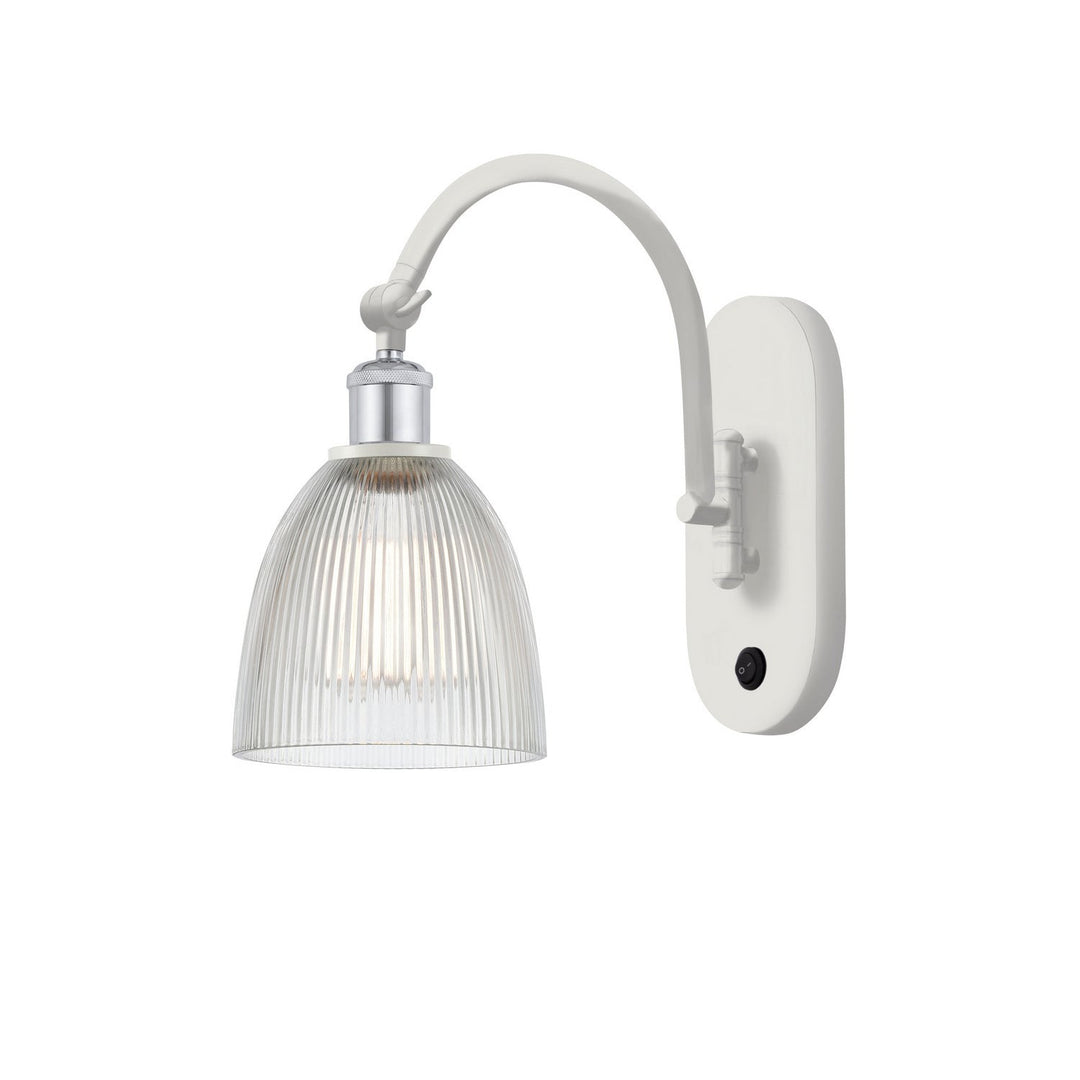 Innovations Ballston 518-1W-WPC-G382-LED Wall Sconce Light - White and Polished Chrome