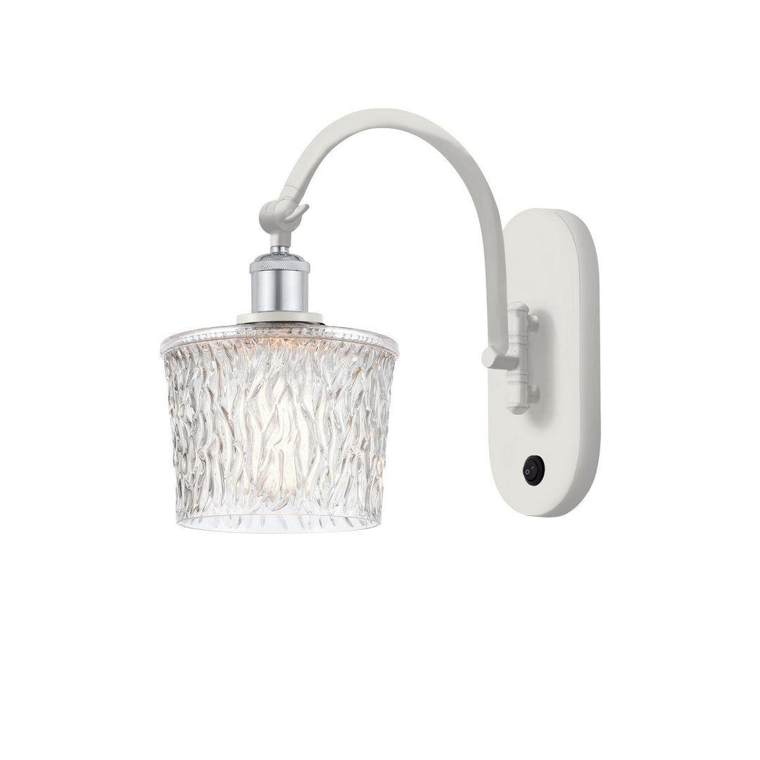Innovations Ballston 518-1W-WPC-G402-LED Wall Sconce Light - White and Polished Chrome