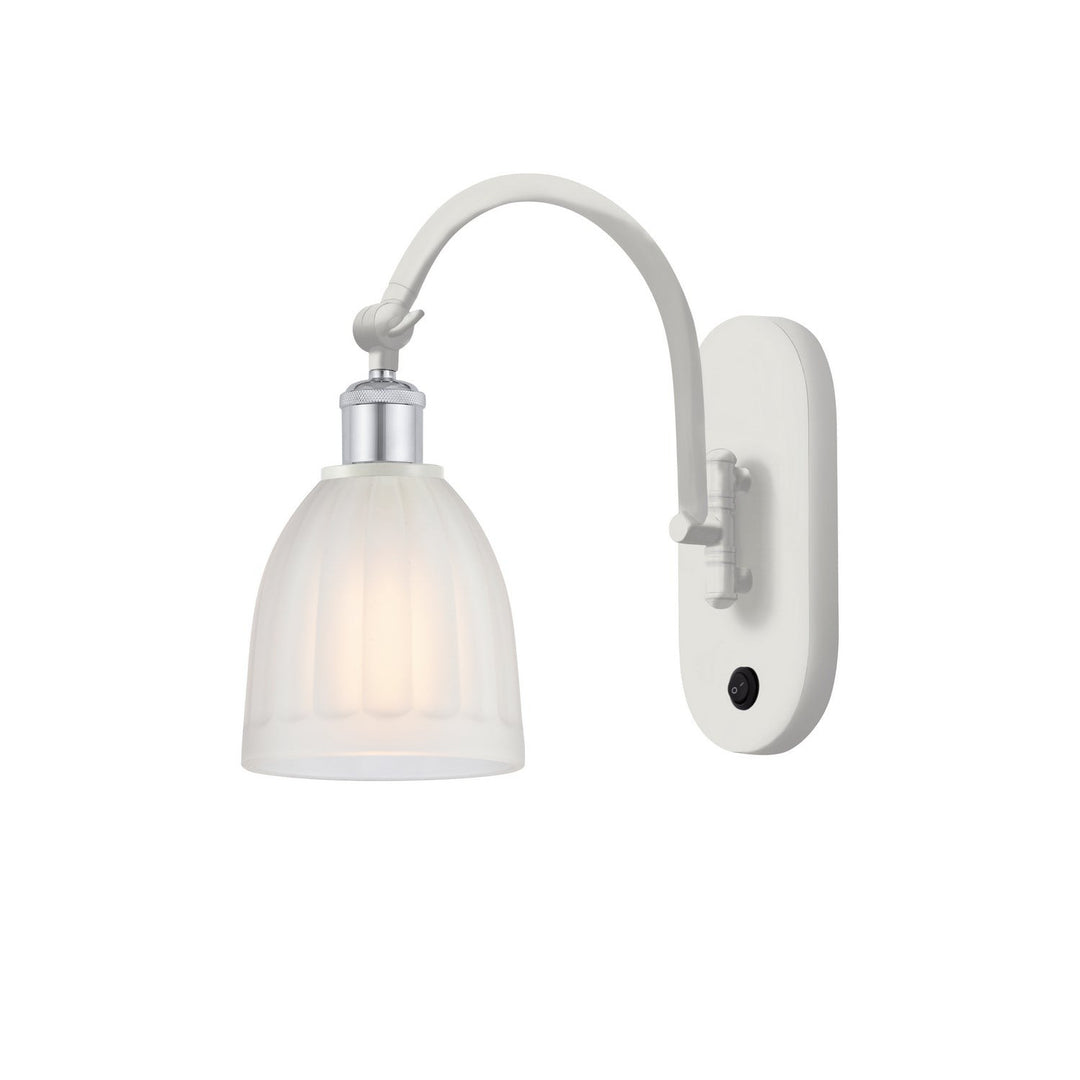 Innovations Ballston 518-1W-WPC-G441-LED Wall Sconce Light - White and Polished Chrome