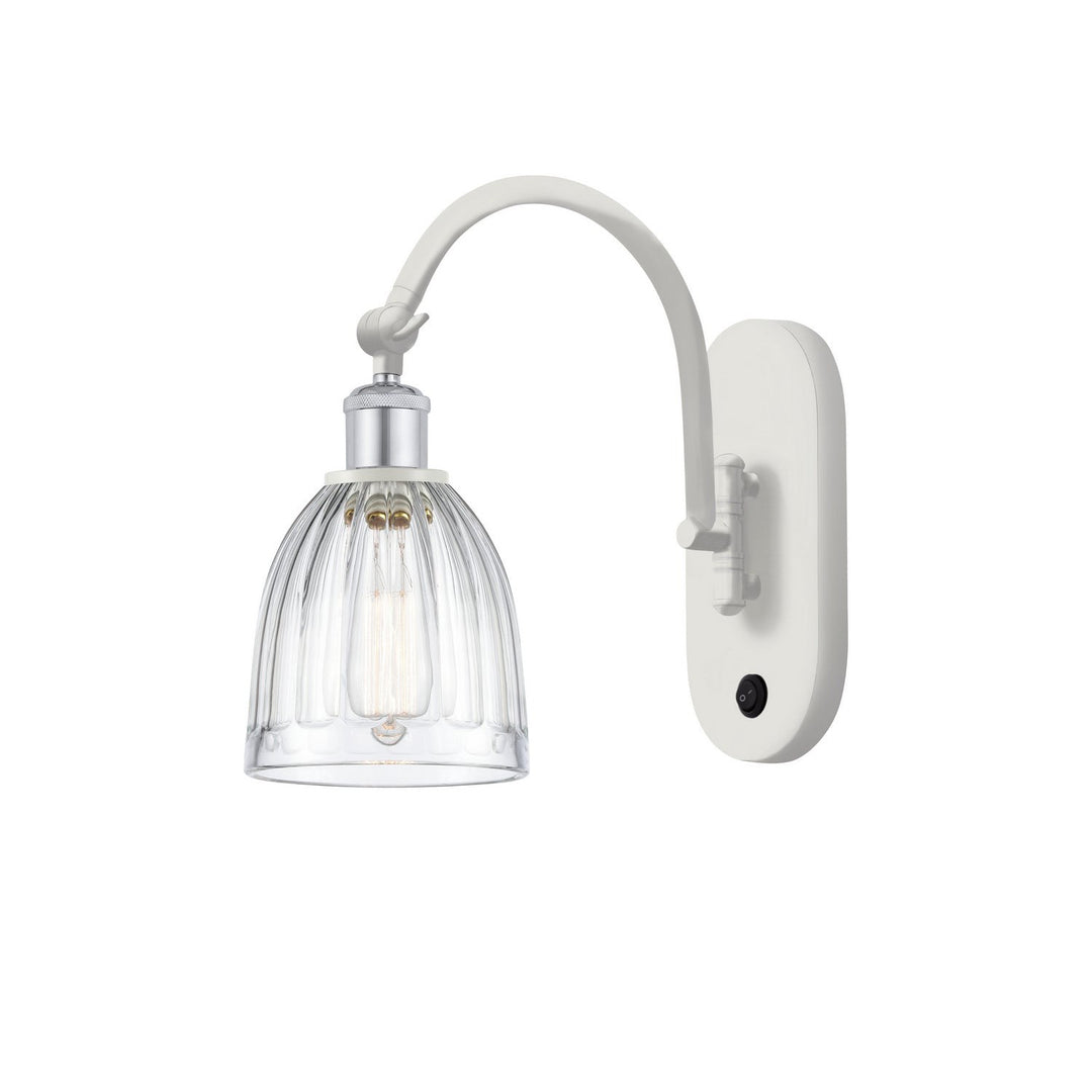 Innovations Ballston 518-1W-WPC-G442 Wall Sconce Light - White and Polished Chrome