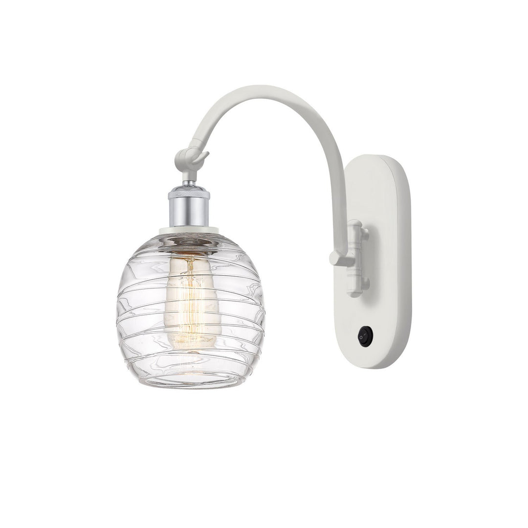 Innovations Ballston 518-1W-WPC-G1013 Wall Sconce Light - White and Polished Chrome