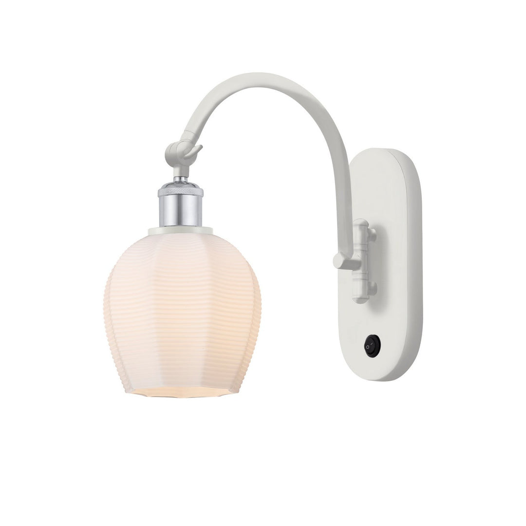 Innovations Ballston 518-1W-WPC-G461-6-LED Wall Sconce Light - White and Polished Chrome
