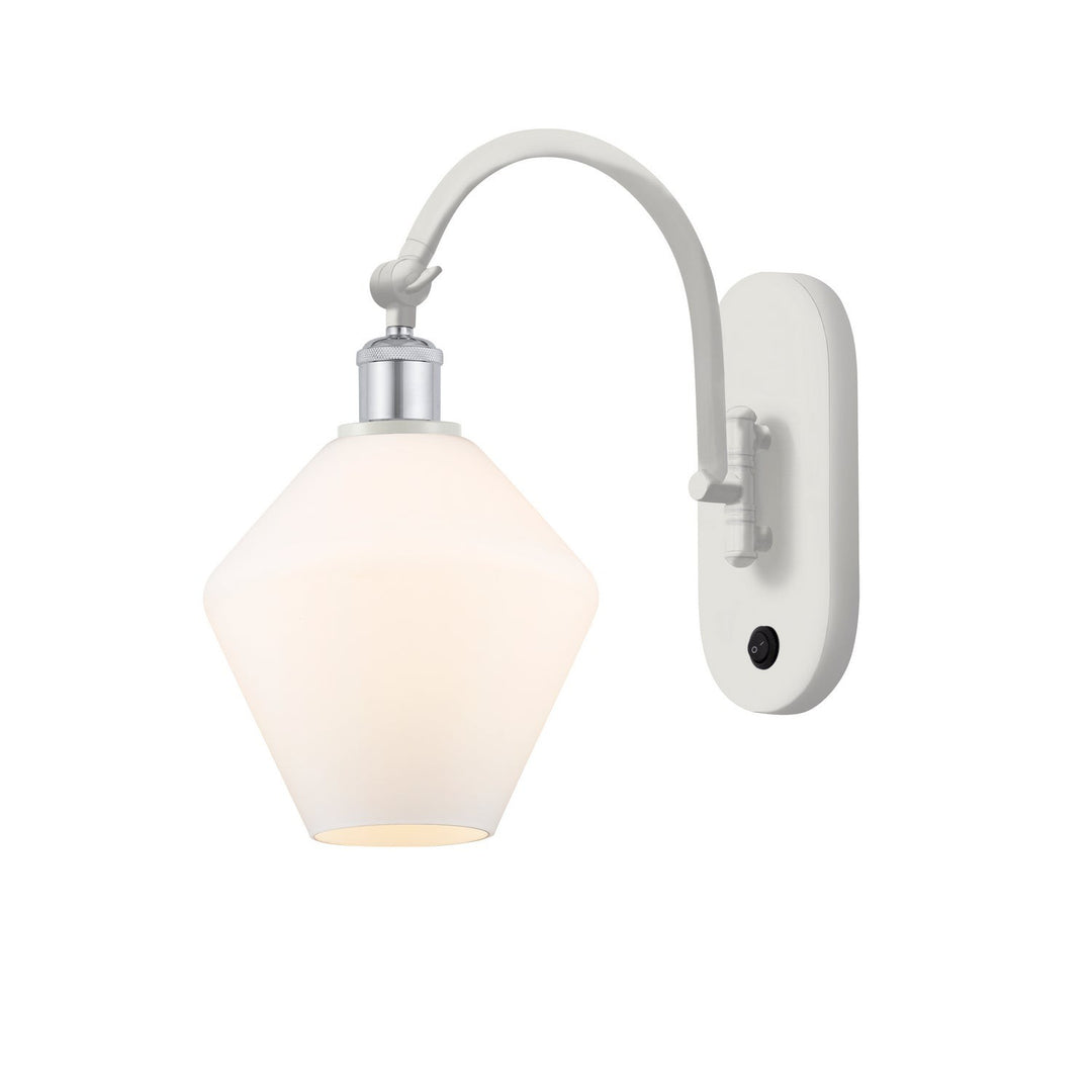 Innovations Ballston 518-1W-WPC-G651-8 Wall Sconce Light - White and Polished Chrome