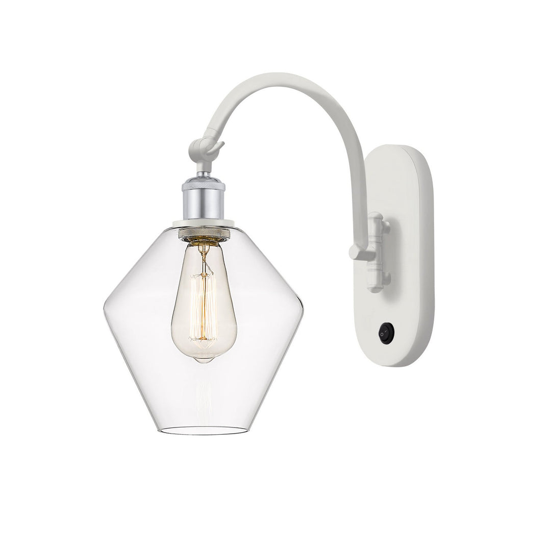 Innovations Ballston 518-1W-WPC-G652-8 Wall Sconce Light - White and Polished Chrome