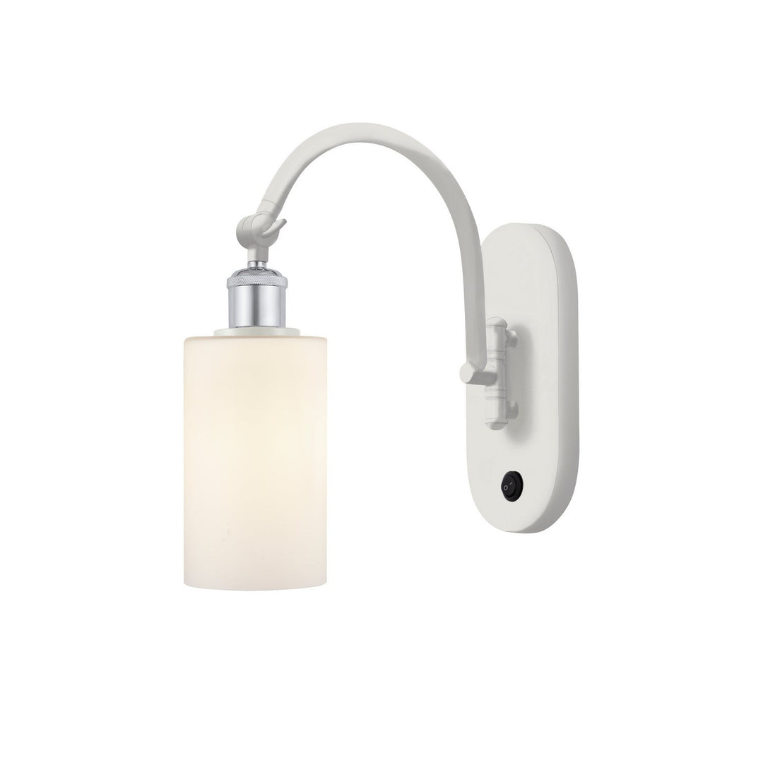 Innovations Ballston 518-1W-WPC-G801 Wall Sconce Light - White and Polished Chrome
