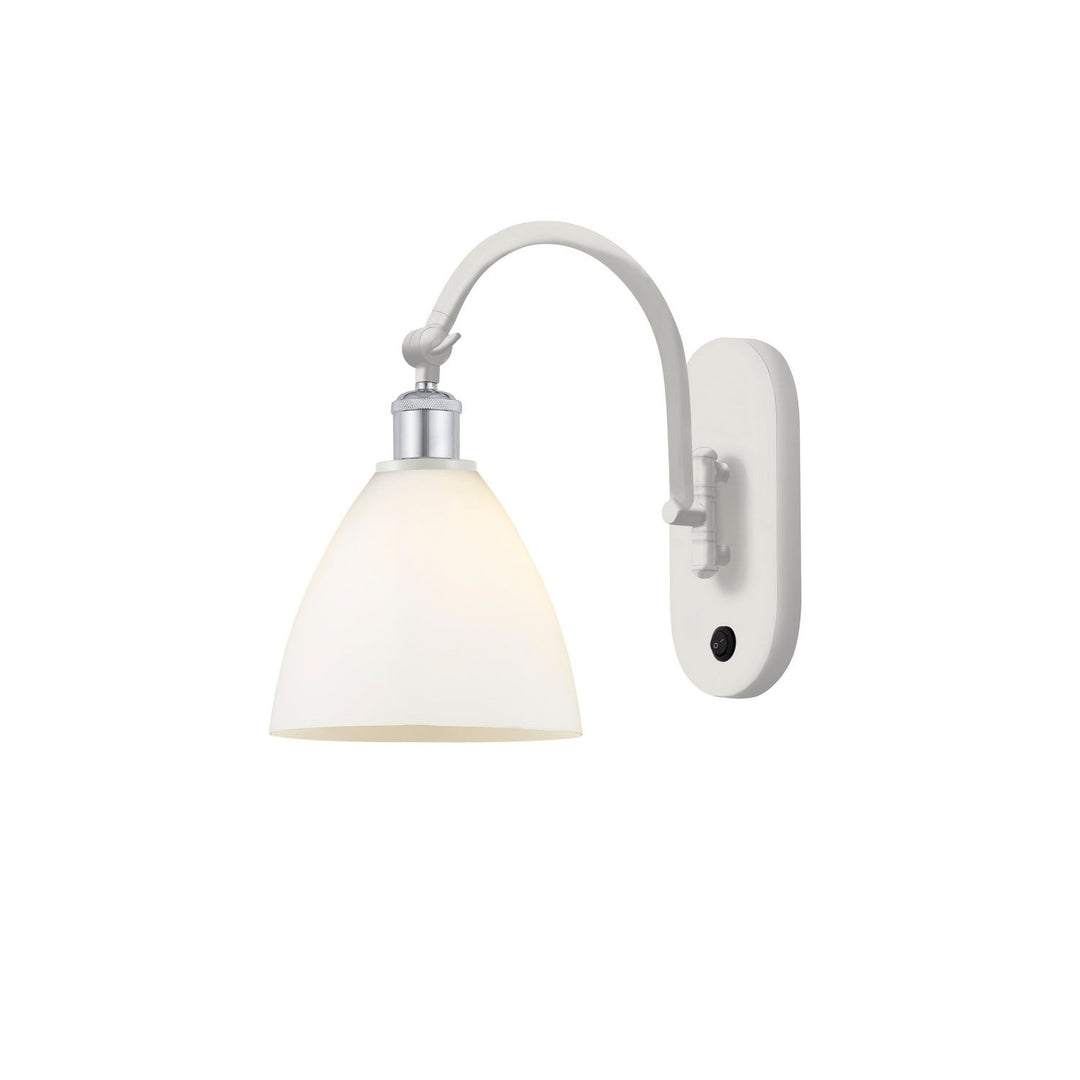 Innovations Ballston 518-1W-WPC-GBD-751-LED Wall Sconce Light - White and Polished Chrome