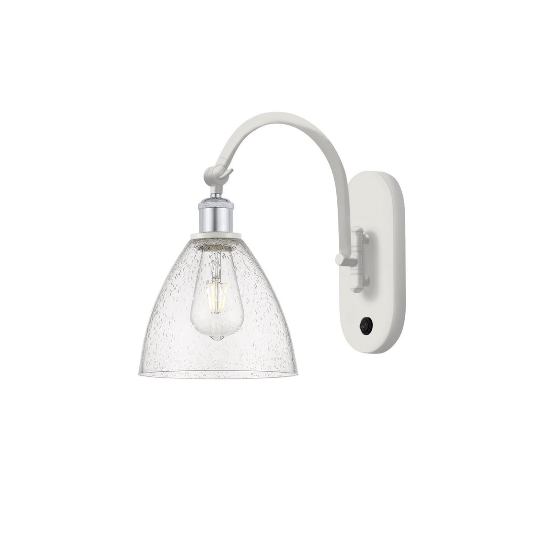 Innovations Ballston 518-1W-WPC-GBD-754-LED Wall Sconce Light - White and Polished Chrome