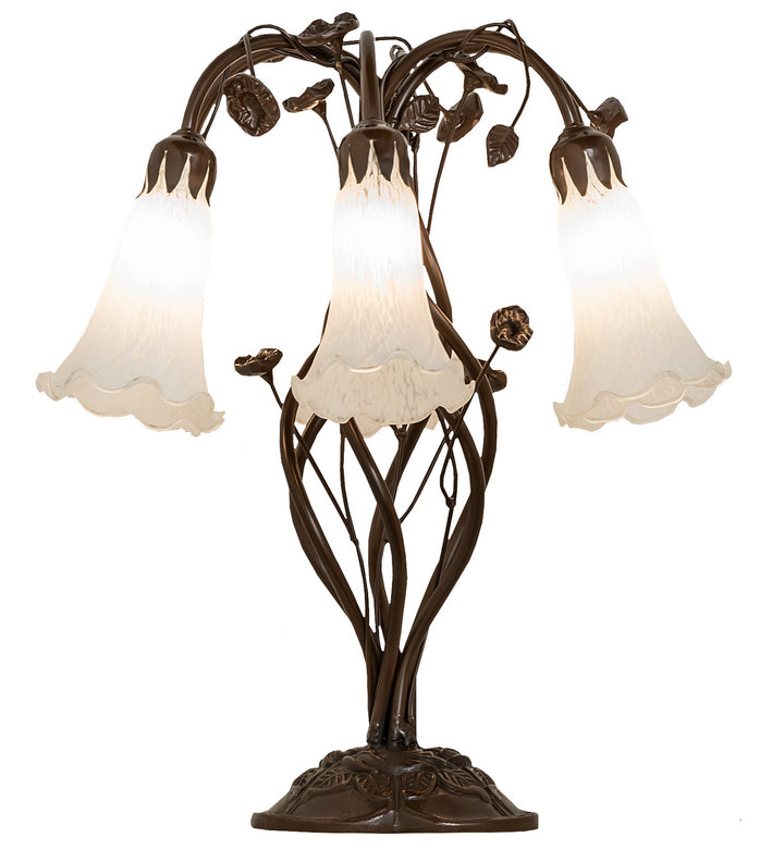 Meyda Tiffany Lighting 255807 White Six Light Table Lamp Lamp Bronze / Dark