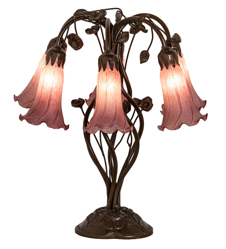 Meyda Tiffany Lighting 255812 Lavender Six Light Table Lamp Lamp Bronze / Dark