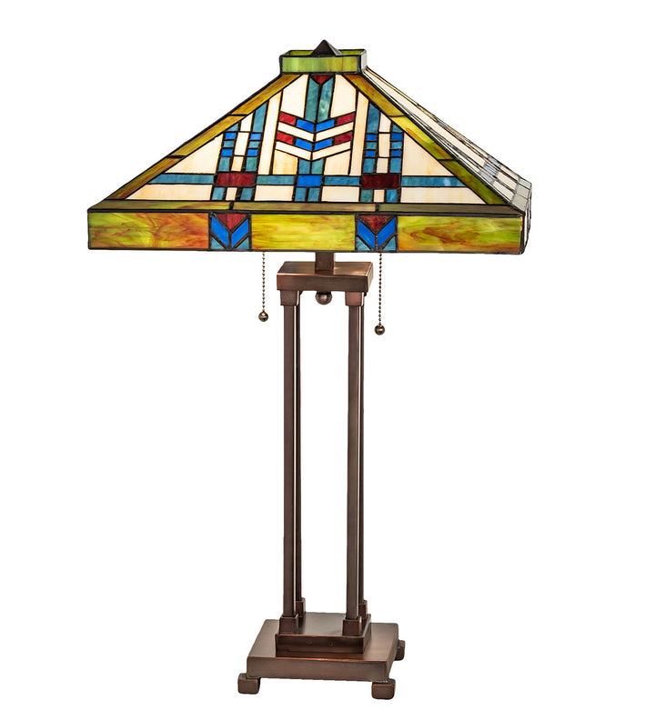 Meyda Tiffany Lighting 256043 Prairie Wheat Two Light Table Lamp Lamp Bronze / Dark