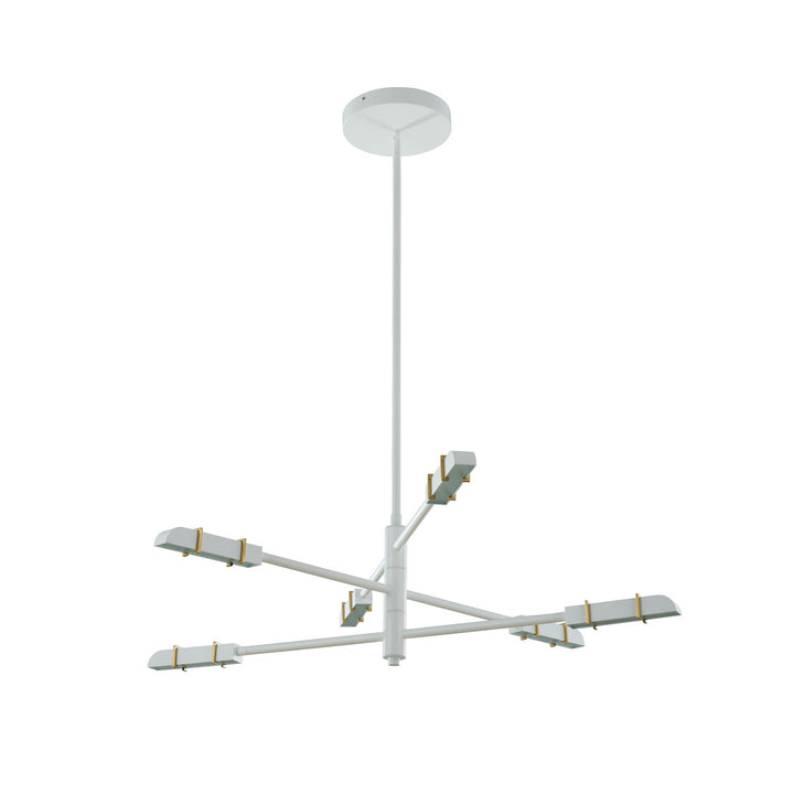 Kalco Concorde 517971SBW Chandelier Light - Satin Brass and Matte White