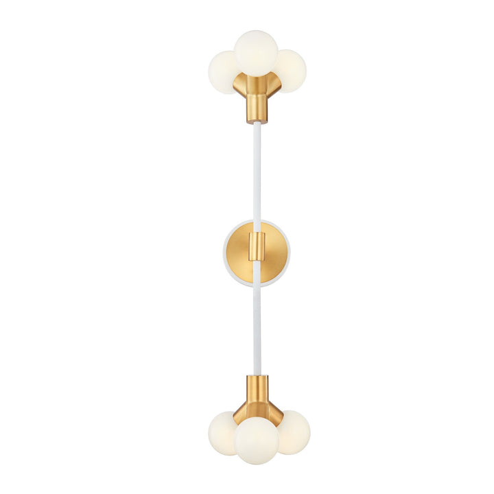 Kalco Tres 517421WNB Wall Sconce Light - White and New Brass