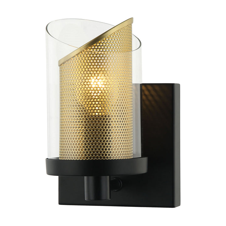 Varaluz So Inclined 246B01BLGO Wall Sconce Light - Black/Gold