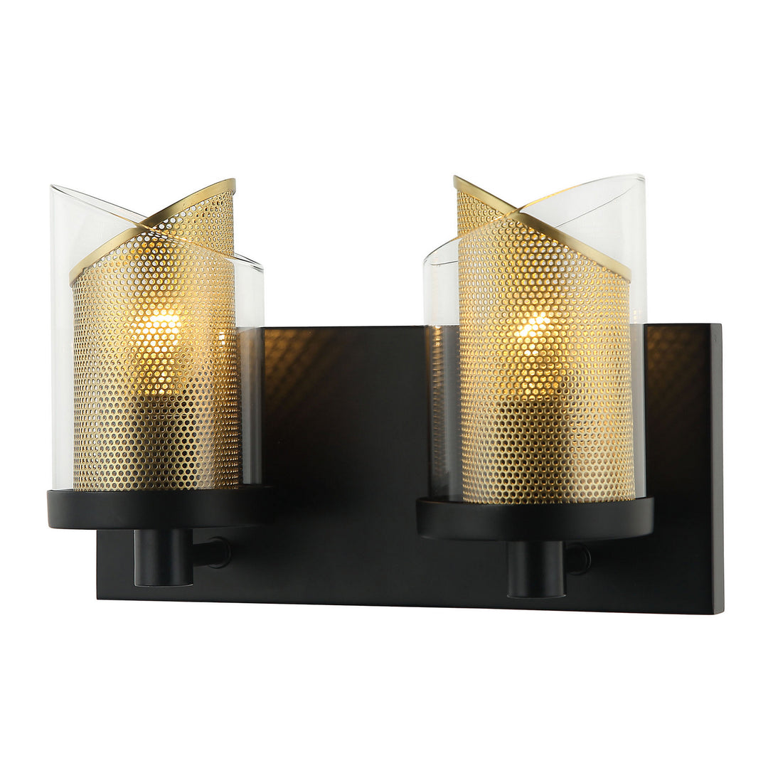 Varaluz So Inclined 246B02BLGO Bath Vanity Light 11 in. wide - Black/Gold