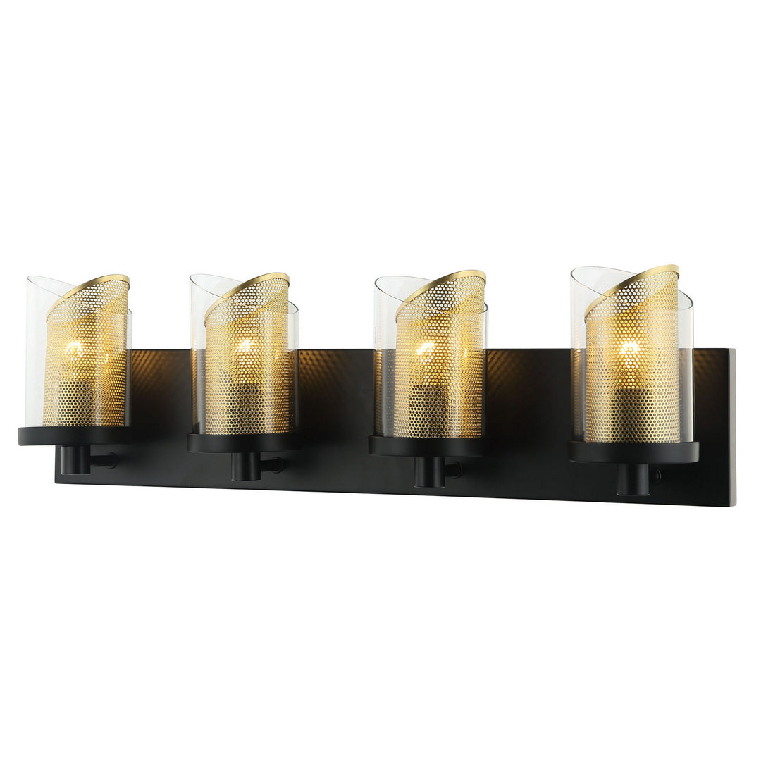 Varaluz So Inclined 246B04BLGO Bath Vanity Light 24 in. wide - Black/Gold