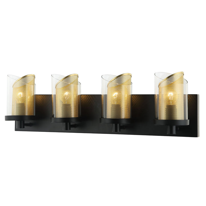 Varaluz So Inclined 246B04BLGO Bath Vanity Light 24 in. wide - Black/Gold