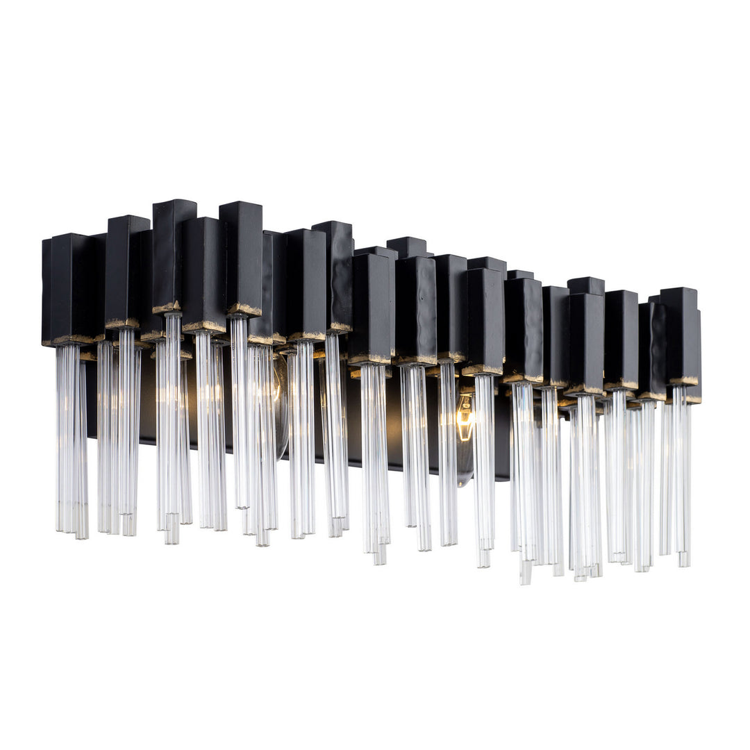 Varaluz Matrix 309B02MBFG Bath Vanity Light 21 in. wide - Matte Black/French Gold