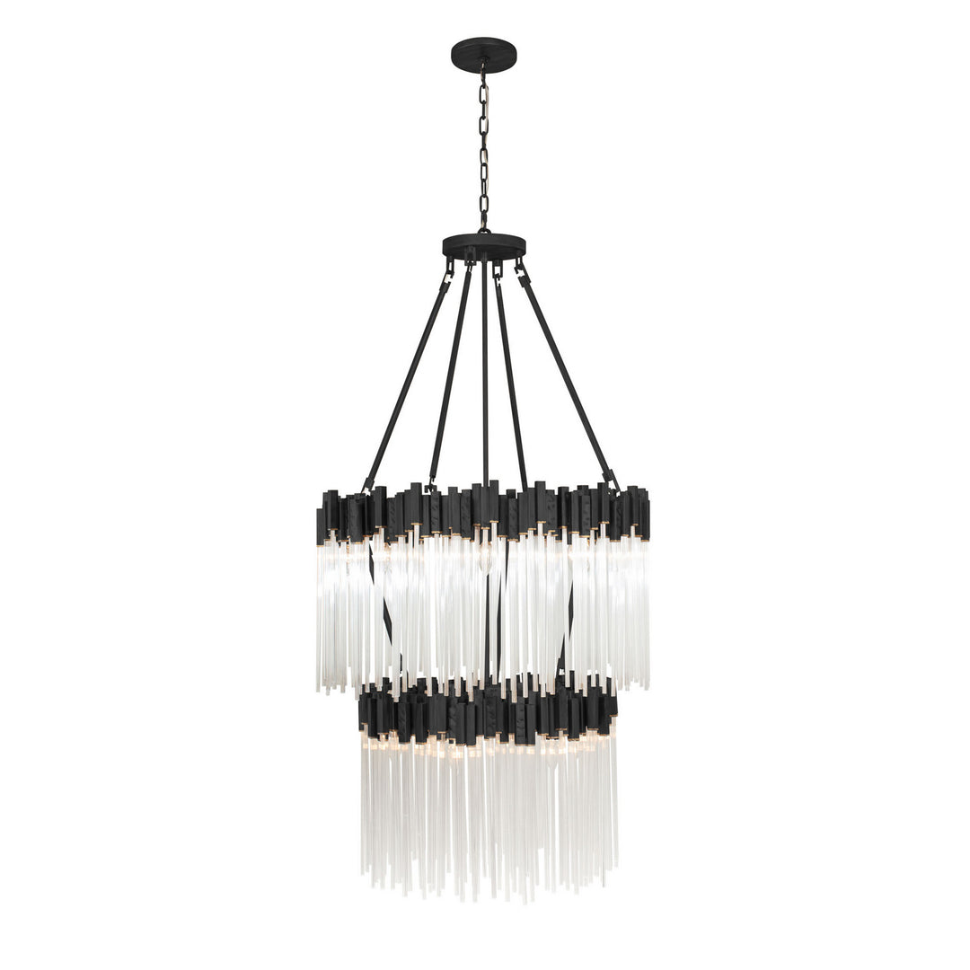 Varaluz Matrix 309C14MBFG Chandelier Light - Matte Black/French Gold