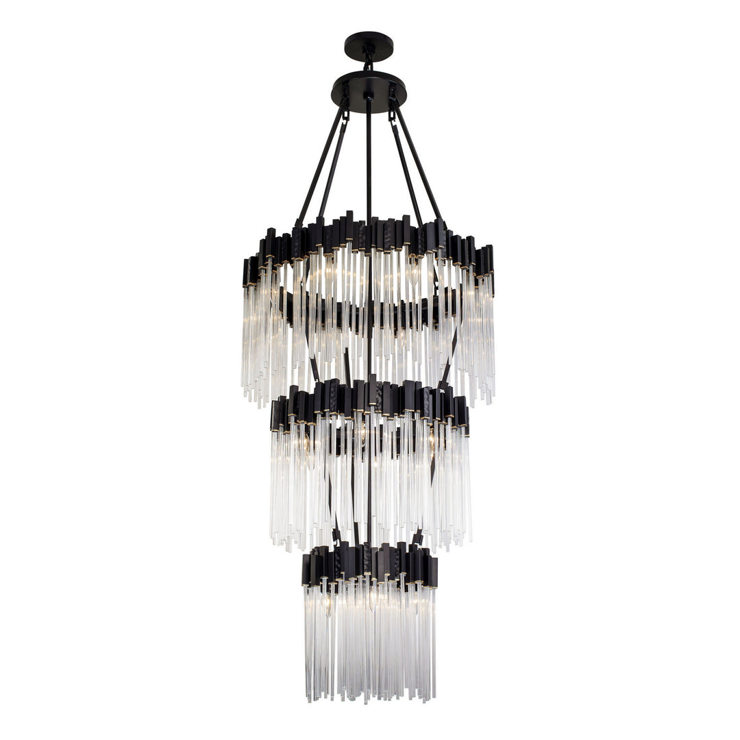 Varaluz Matrix 309C19MBFG Chandelier Light - Matte Black/French Gold
