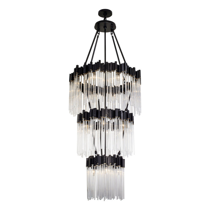 Varaluz Matrix 309C19MBFG Chandelier Light - Matte Black/French Gold