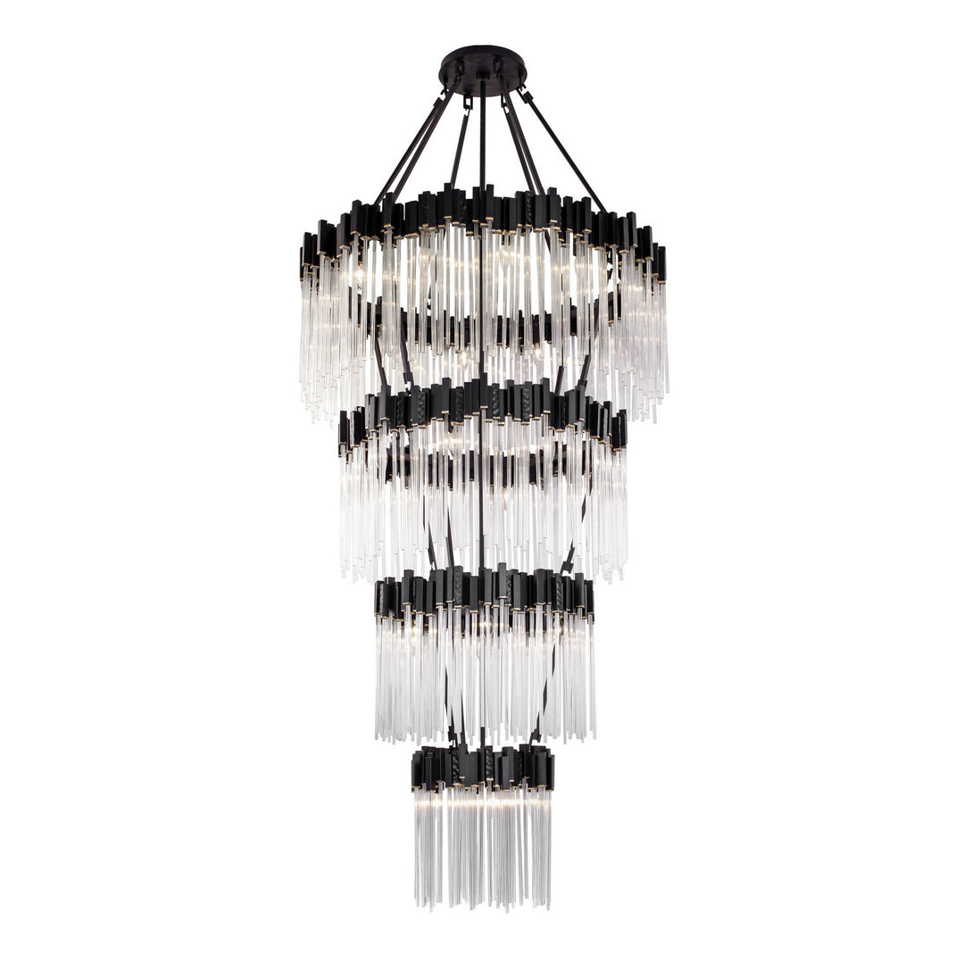 Varaluz Matrix 309C30MBFG Chandelier Light - Matte Black/French Gold