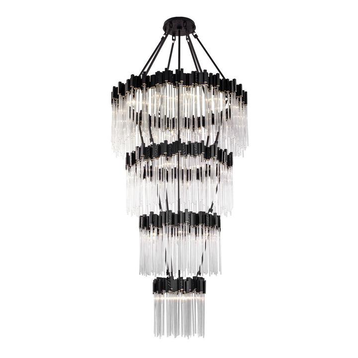 Varaluz Matrix 309C30MBFG Chandelier Light - Matte Black/French Gold