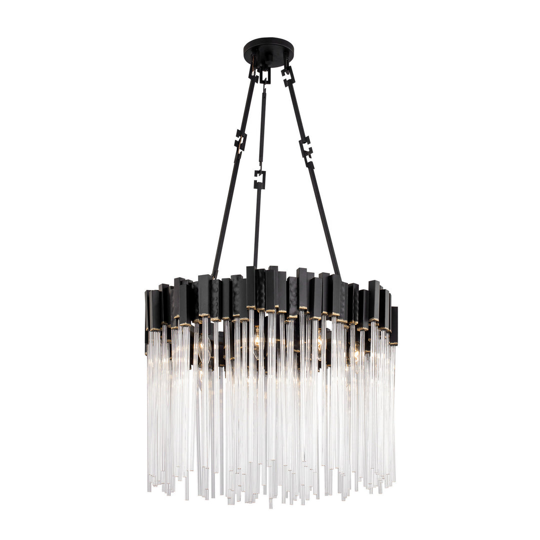 Varaluz Matrix 309P09MBFG Pendant Light - Matte Black/French Gold