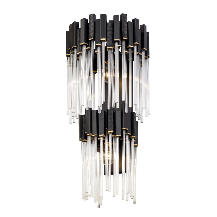 Varaluz Matrix 309W02LMBFG Wall Sconce Light - Matte Black/French Gold