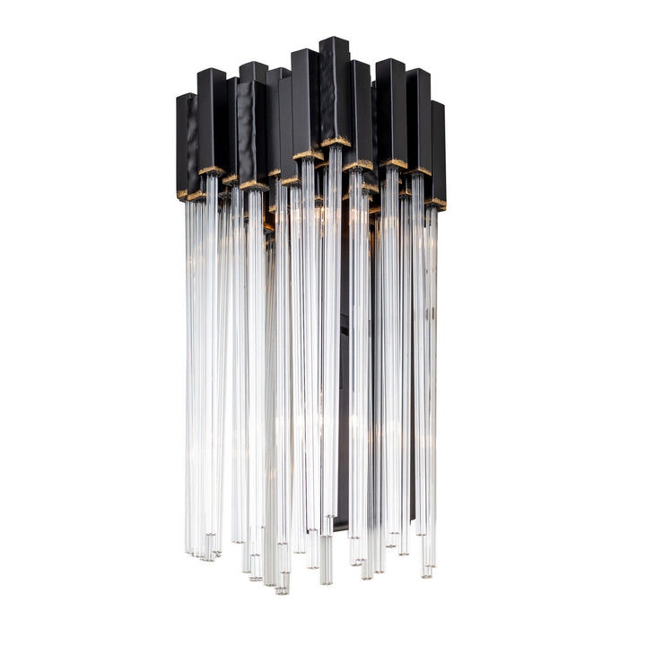 Varaluz Matrix 309W02MBFG Wall Sconce Light - Matte Black/French Gold