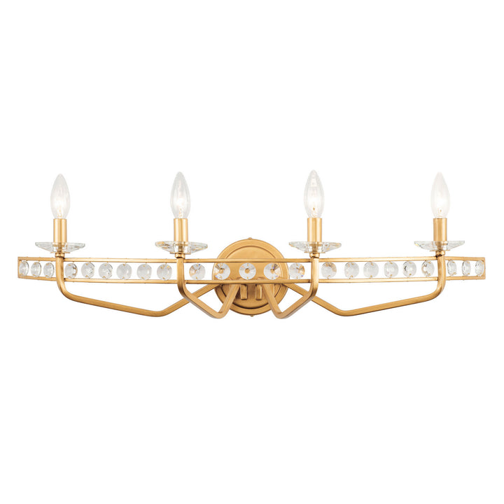 Varaluz Monroe 363B04AG Bath Vanity Light 31 in. wide - Antique Gold