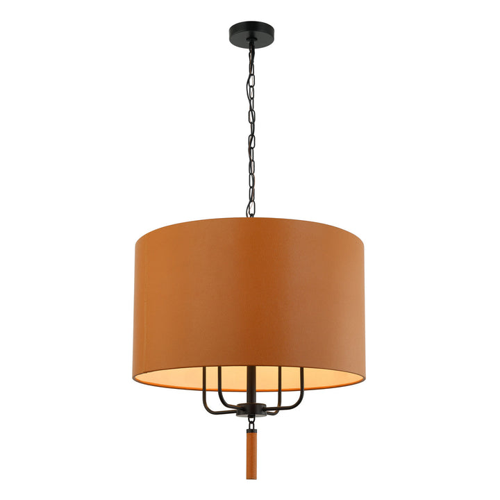 Varaluz Secret Agent 368P04BLC Pendant Light - Black/Camel Leather