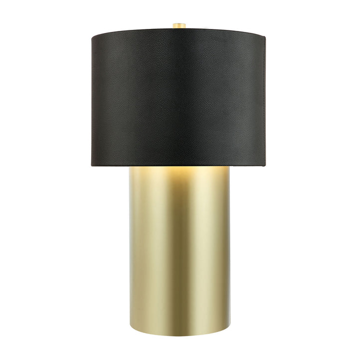 Varaluz Lighting 368T01GOB  Secret Agent Lamp Painted Gold/Black Leather