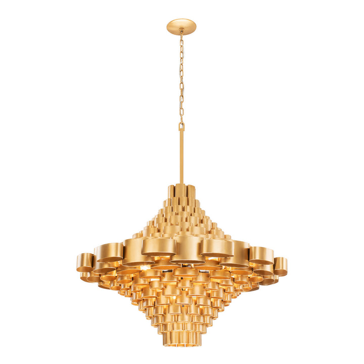 Varaluz Totally Tubular 369F17AGCB Chandelier Light - Antique Gold/Carbon Black