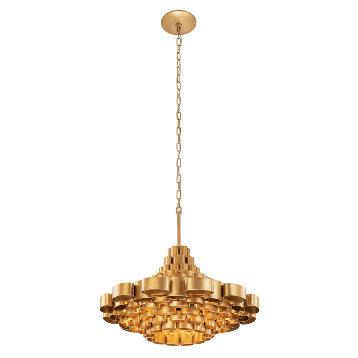 Varaluz Totally Tubular 369P06AGCB Chandelier Light - Antique Gold/Carbon Black