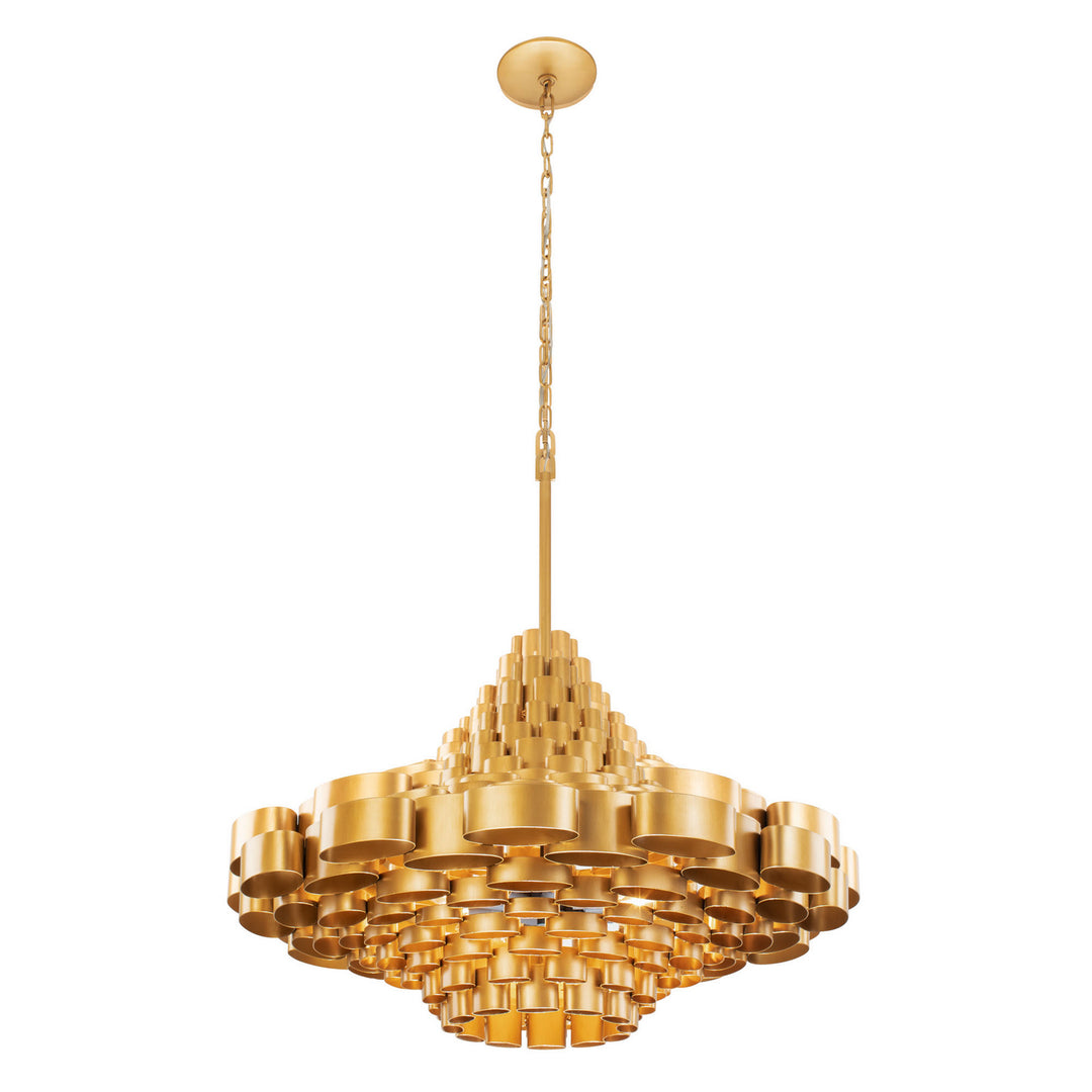 Varaluz Totally Tubular 369P10AGCB Chandelier Light - Antique Gold/Carbon Black