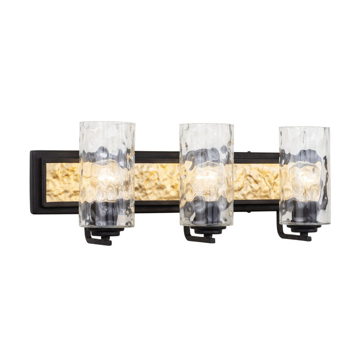 Varaluz Hammer Time 371B03CBFG Bath Vanity Light 25 in. wide - Carbon/French Gold