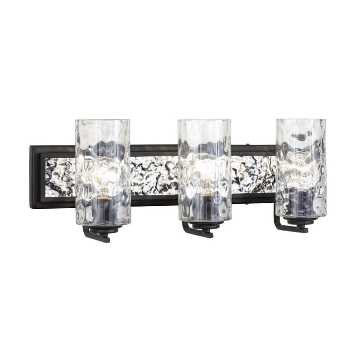 Varaluz Hammer Time 371B03CBPS Bath Vanity Light 25 in. wide - Carbon/Polished Stainless