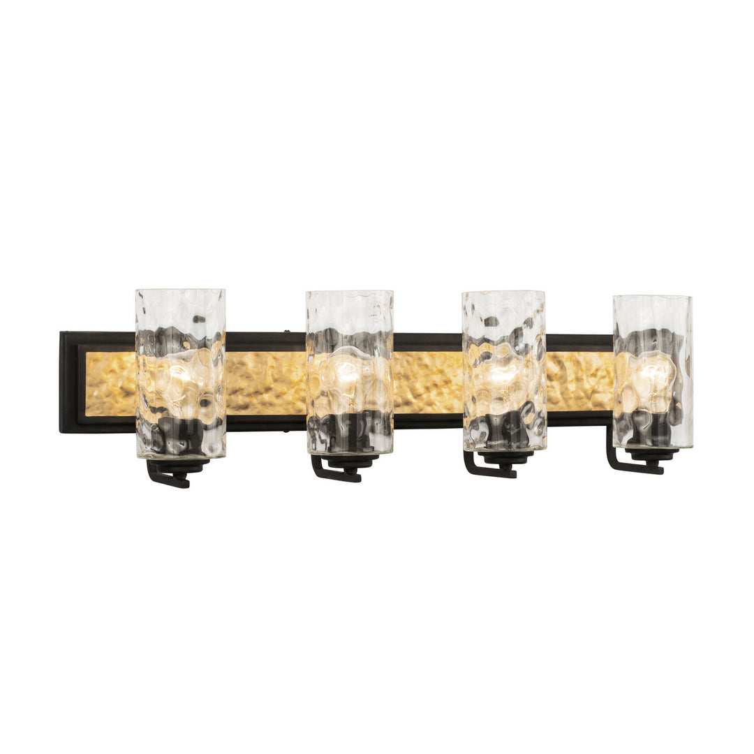 Varaluz Hammer Time 371B04CBFG Bath Vanity Light 33 in. wide - Carbon/French Gold