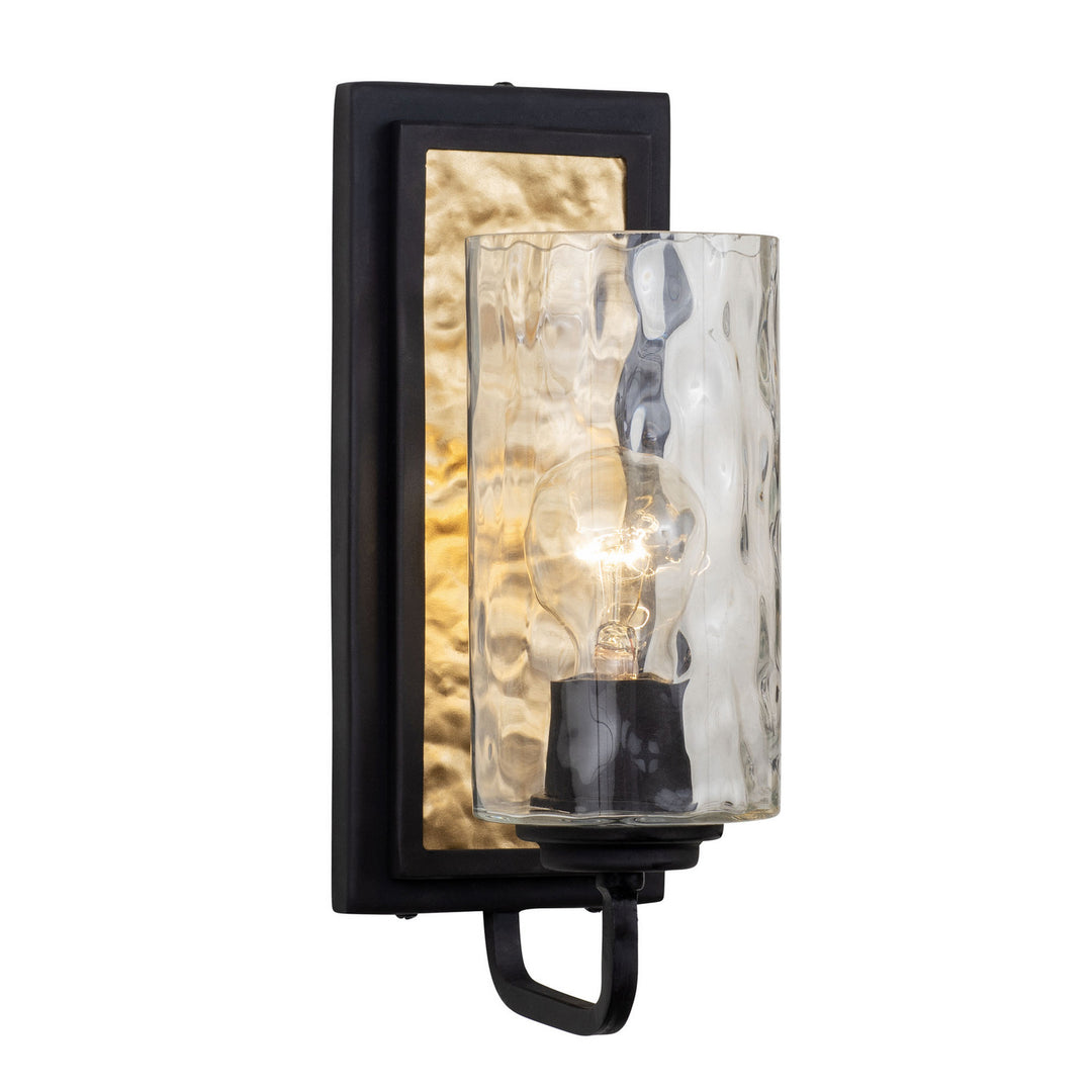 Varaluz Hammer Time 371W01CBFG Wall Sconce Light - Carbon/French Gold