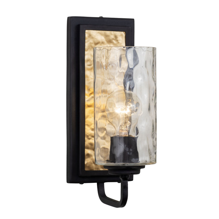 Varaluz Hammer Time 371W01CBFG Wall Sconce Light - Carbon/French Gold