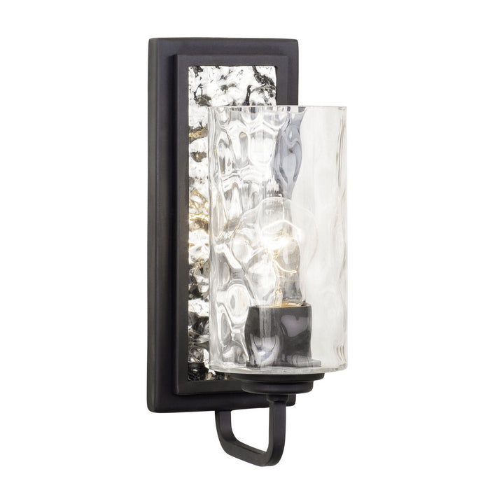 Varaluz Hammer Time 371W01CBPS Wall Sconce Light - Carbon/Polished Stainless