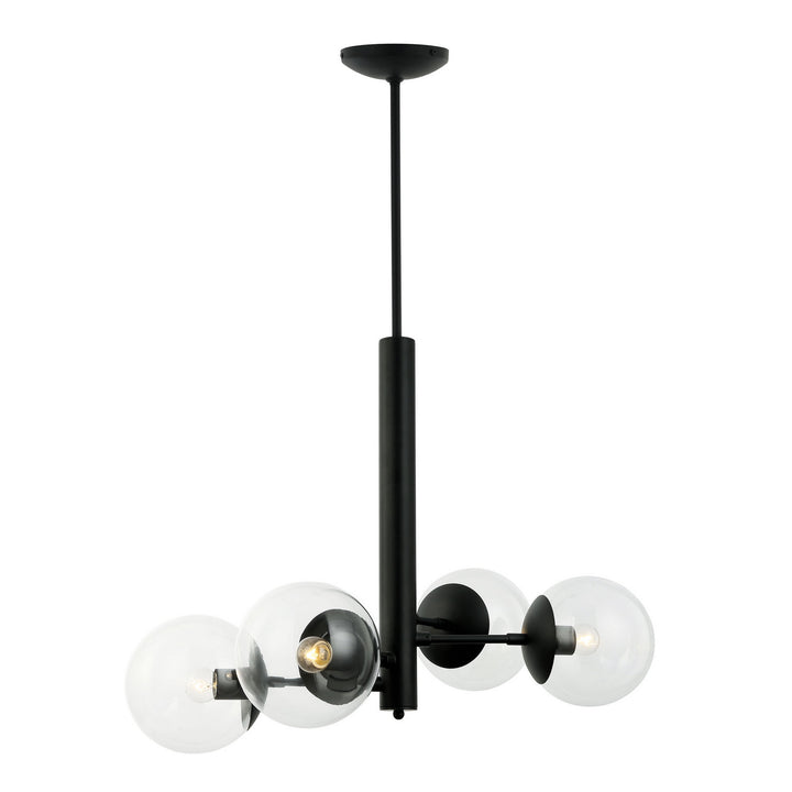 Varaluz Mid-Century 373C04BL Chandelier Light - Black