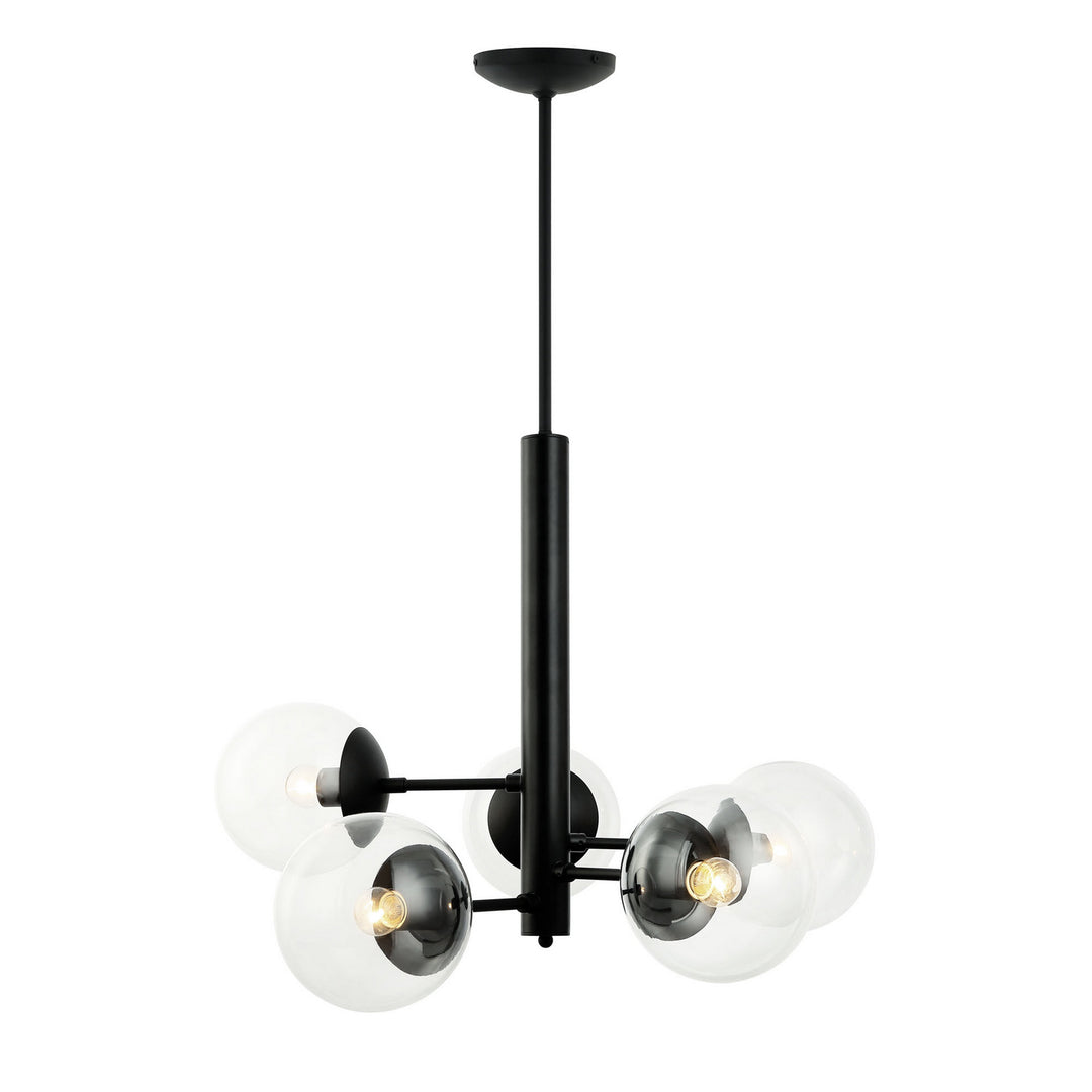 Varaluz Mid-Century 373C05BL Chandelier Light - Black