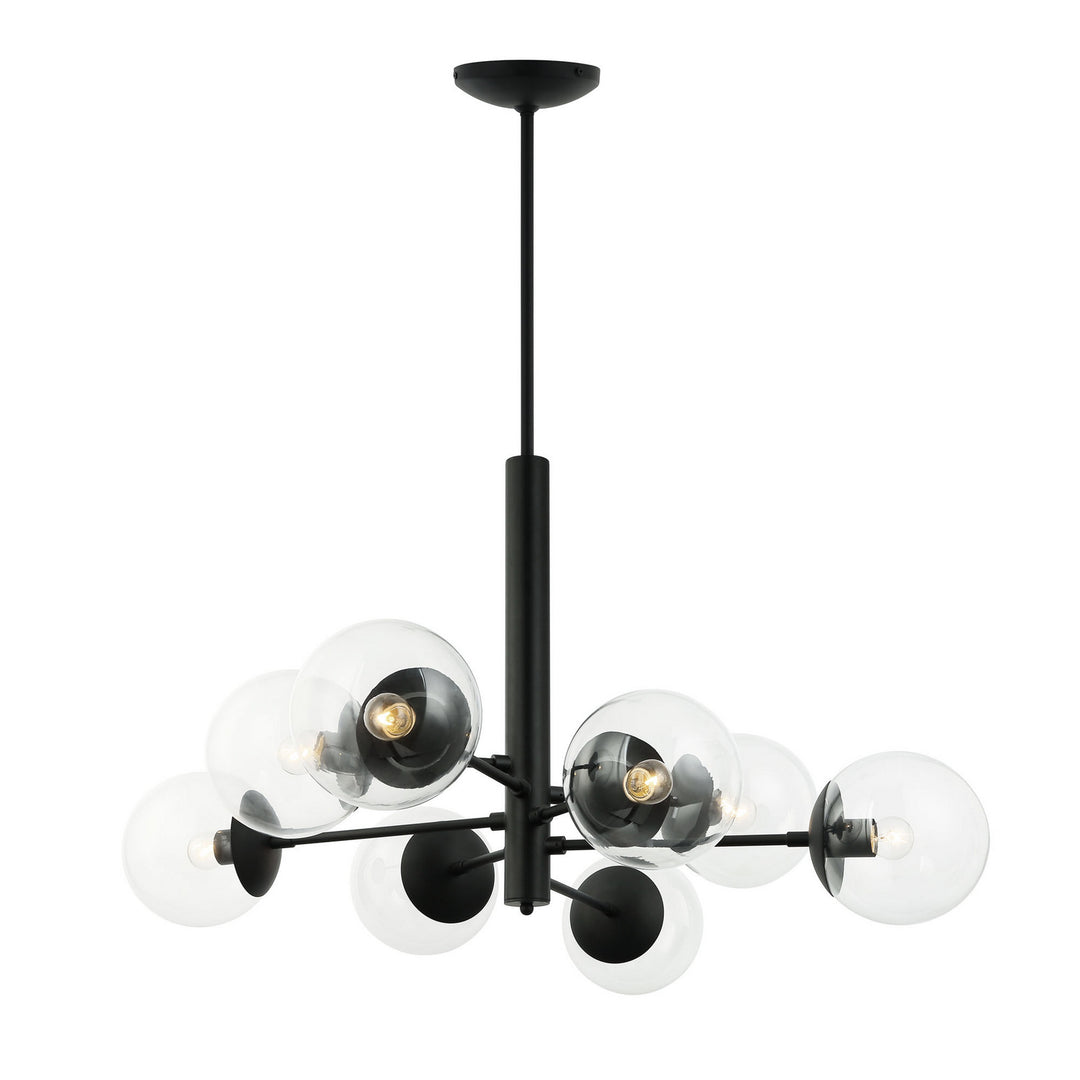 Varaluz Mid-Century 373C08BL Chandelier Light - Black