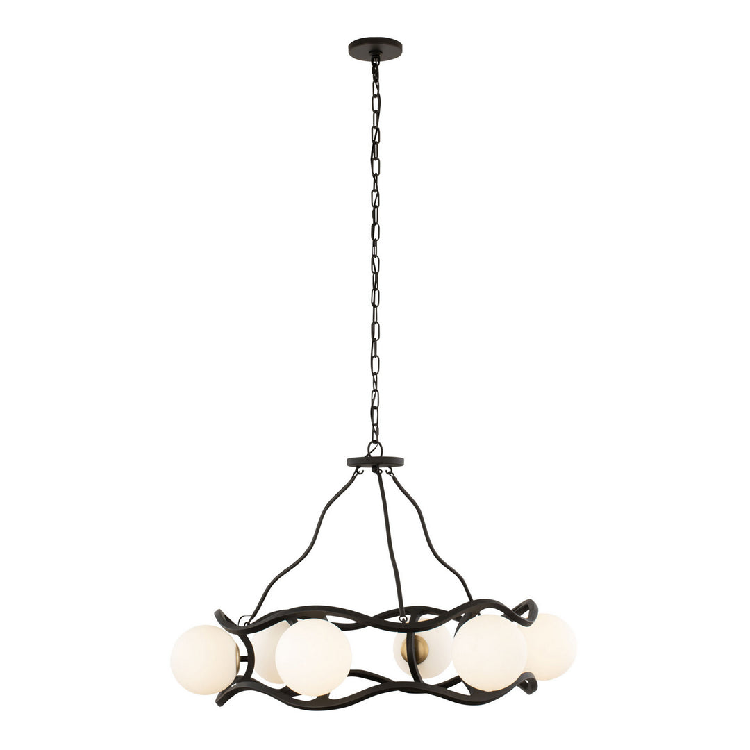 Varaluz Black Betty 374C06CBFG Chandelier Light - Carbon/French Gold