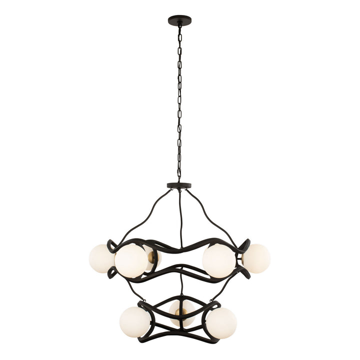 Varaluz Black Betty 374C09CBFG Chandelier Light - Carbon/French Gold