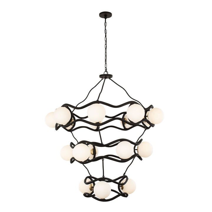 Varaluz Black Betty 374C18CBFG Chandelier Light - Carbon/French Gold