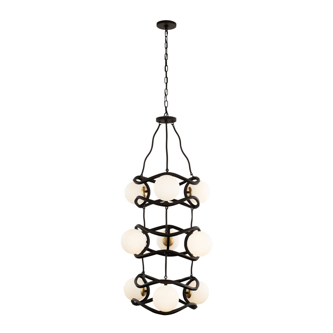 Varaluz Black Betty 374F09CBFG Chandelier Light - Carbon/French Gold